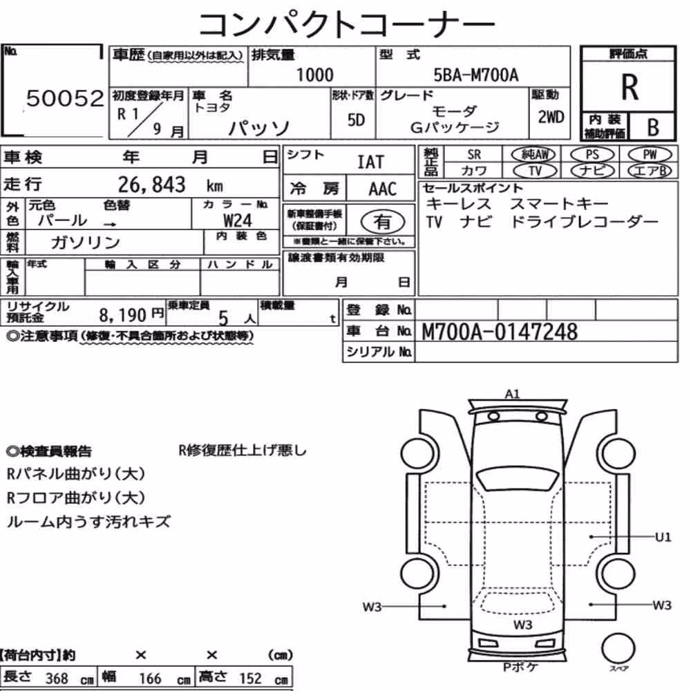 Notka aukcyjna: TOYOTA PASSO MODA G PACKAGE