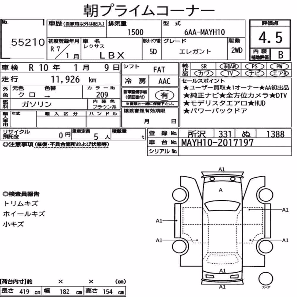 Notka aukcyjna: LEXUS LBX ELEGANT