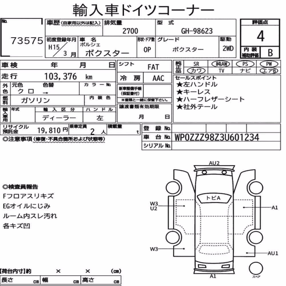 Notka aukcyjna: PORSCHE BOXSTER BOXSTER