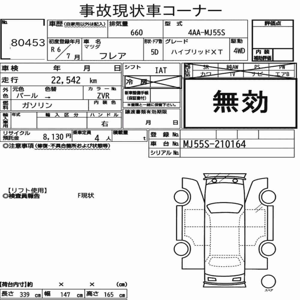 Notka aukcyjna: MAZDA FLAIR 4WD HYBRID XT