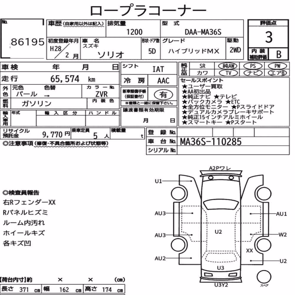Notka aukcyjna: SUZUKI SOLIO HYBRID MX