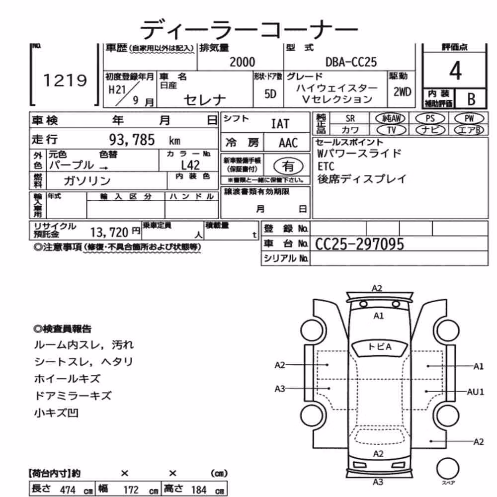 Notka aukcyjna: NISSAN SERENA 5D HIGHWAY STAR V SELECTION