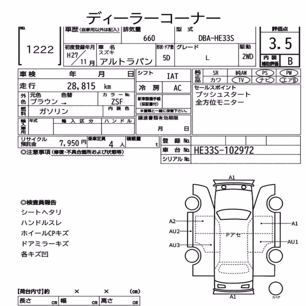 Notka aukcyjna: SUZUKI ALTO LAPIN L