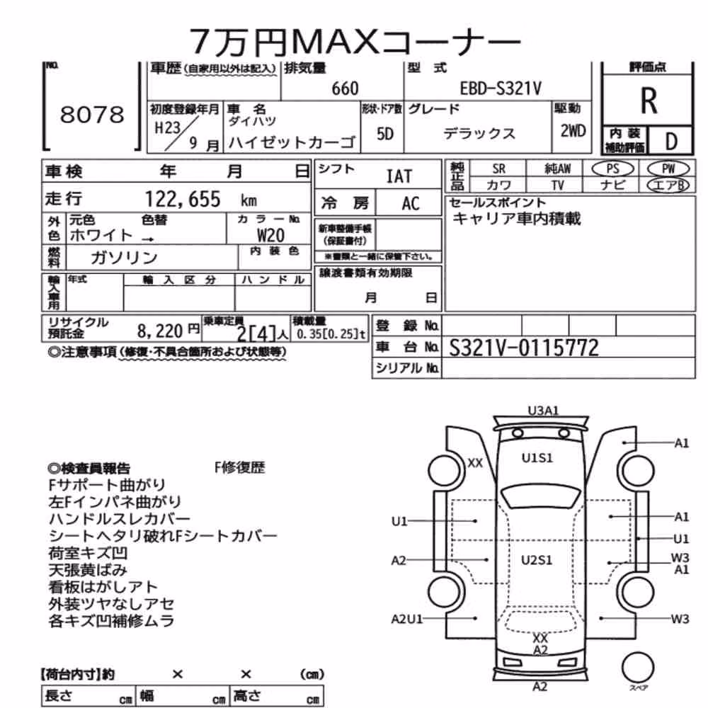 Notka aukcyjna: DAIHATSU HIJET CARGO 5D DELUXE
