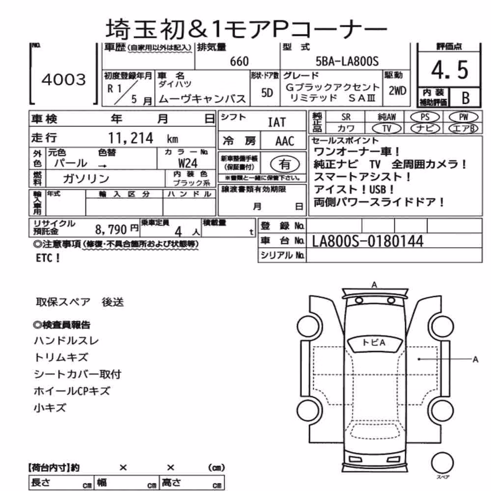 Notka aukcyjna: DAIHATSU MOVE CANBUS G BLACK ACCENT LIMITED