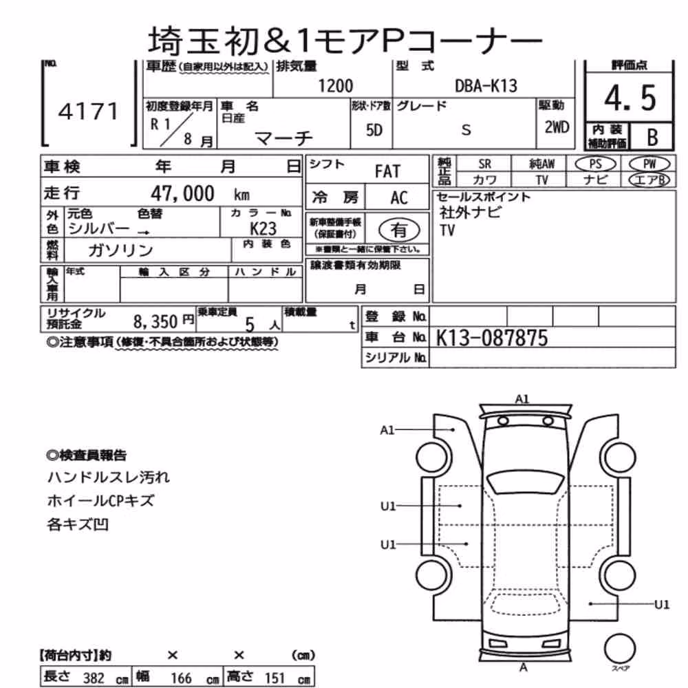Notka aukcyjna: NISSAN MARCH 5D S