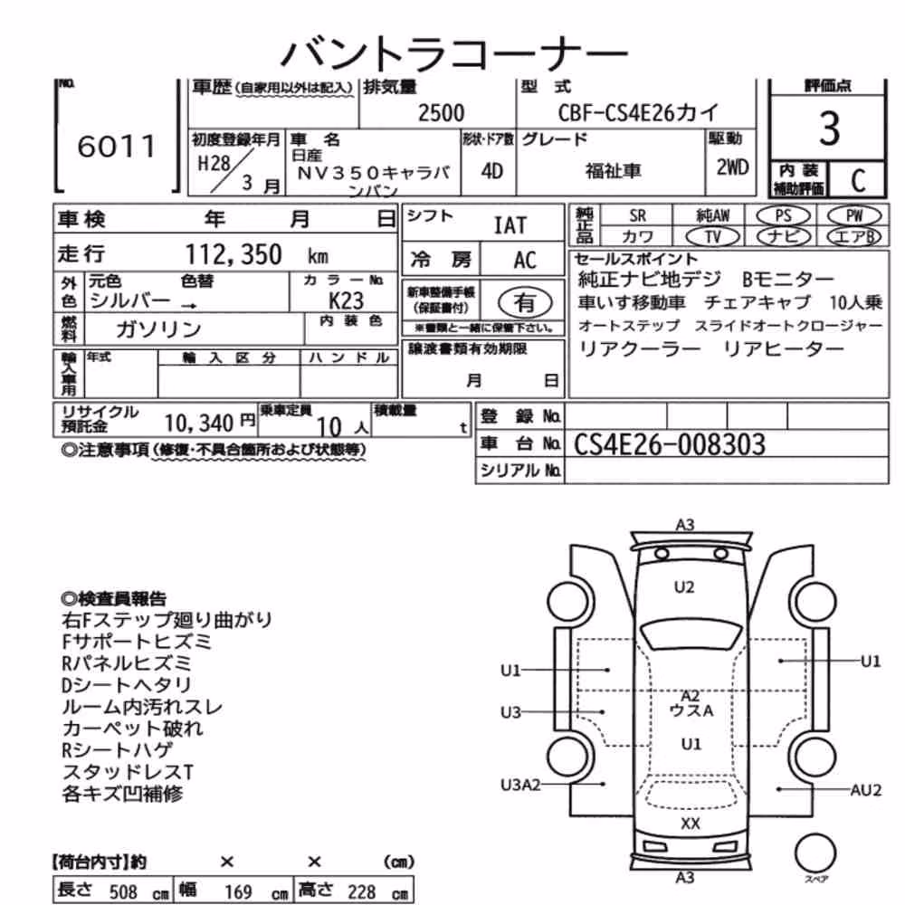 Notka aukcyjna: NISSAN NV350CARAVAN VAN 4D OTHERS