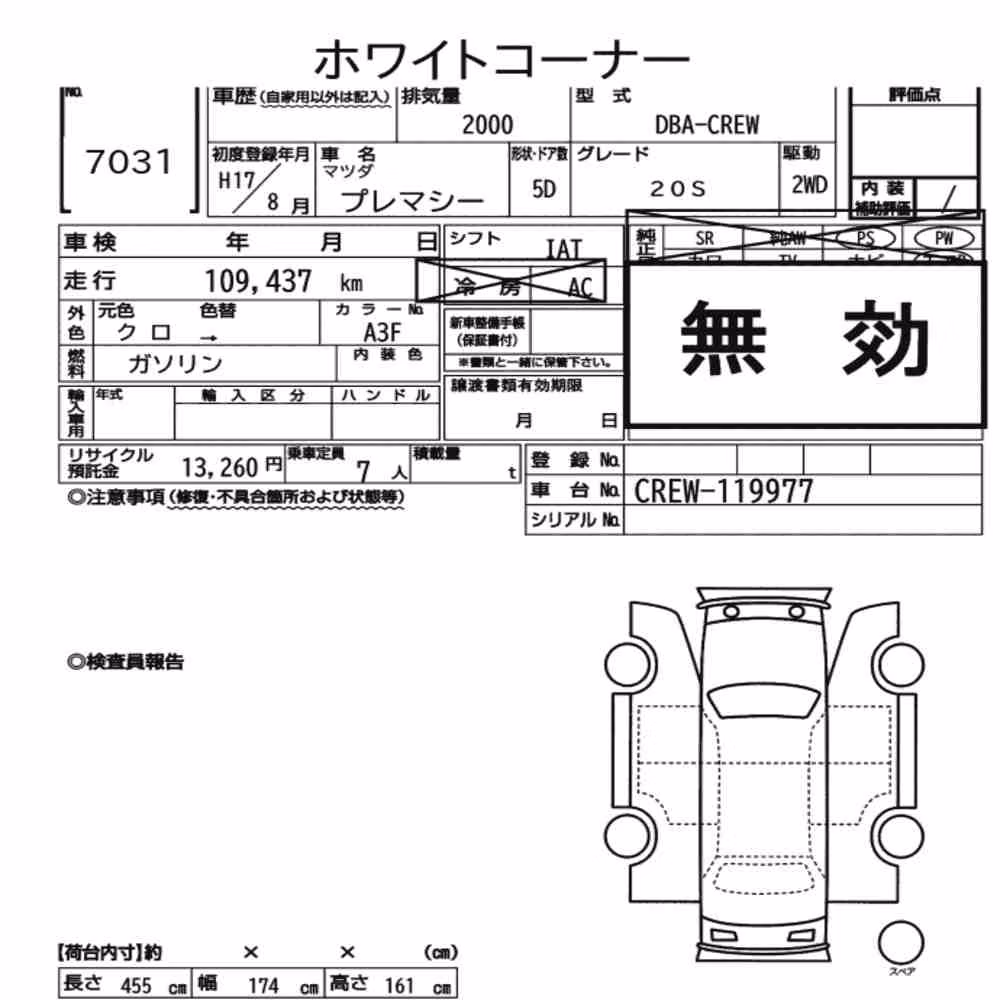 Notka aukcyjna: MAZDA PREMACY 20S