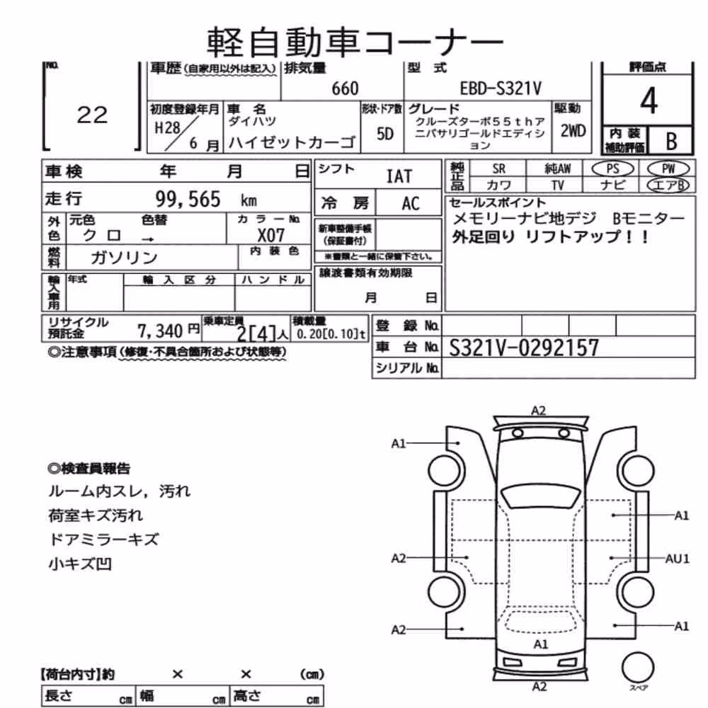 Notka aukcyjna: DAIHATSU HIJET CARGO 5D CRUISE TURBO 55TH ANNIVERSARY GOLD EDITI