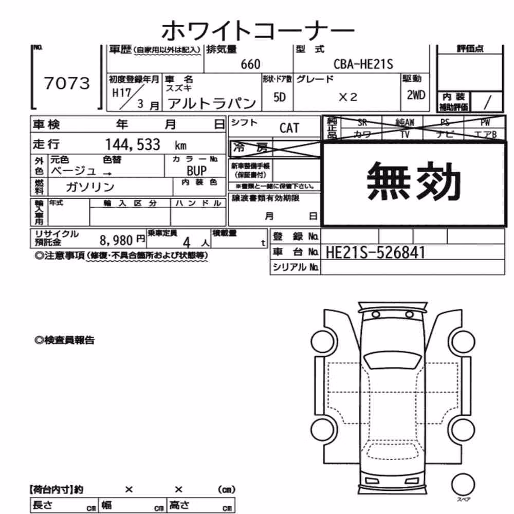 Notka aukcyjna: SUZUKI ALTO LAPIN X2