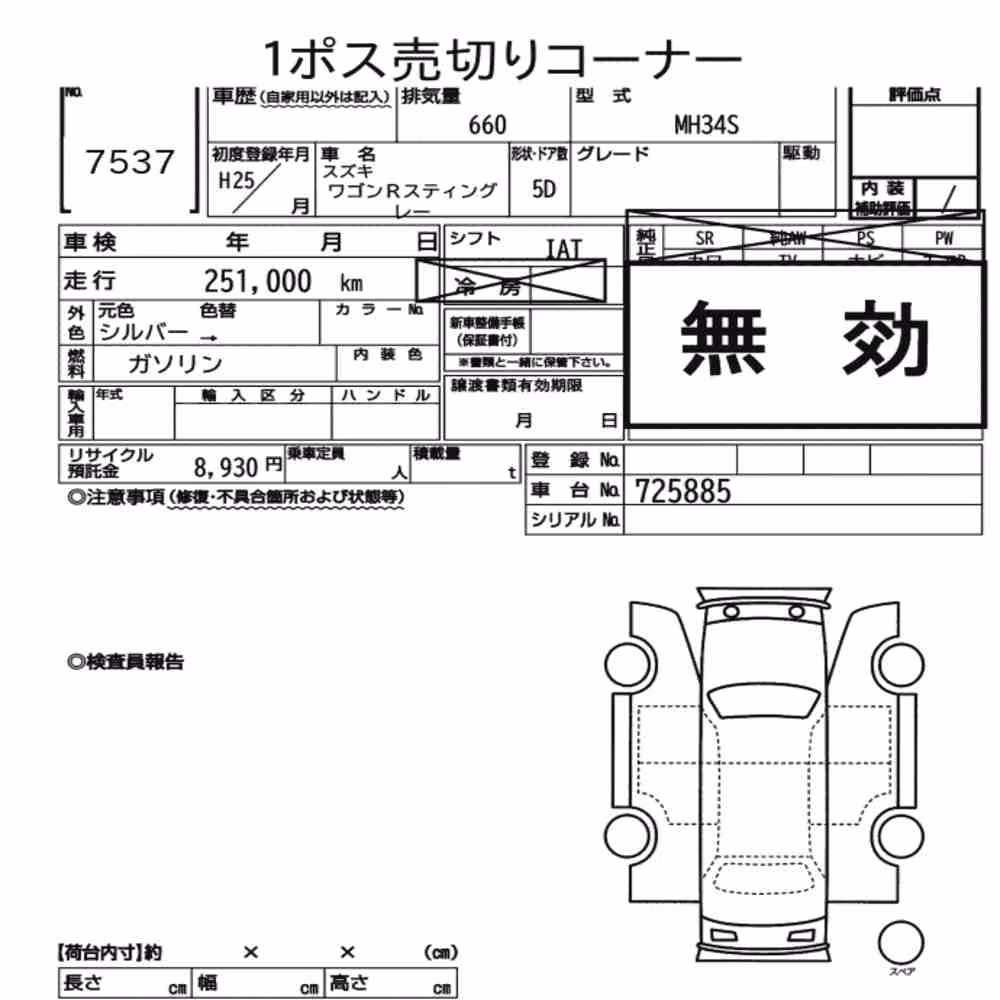 Notka aukcyjna: SUZUKI WAGON R STINGRAY