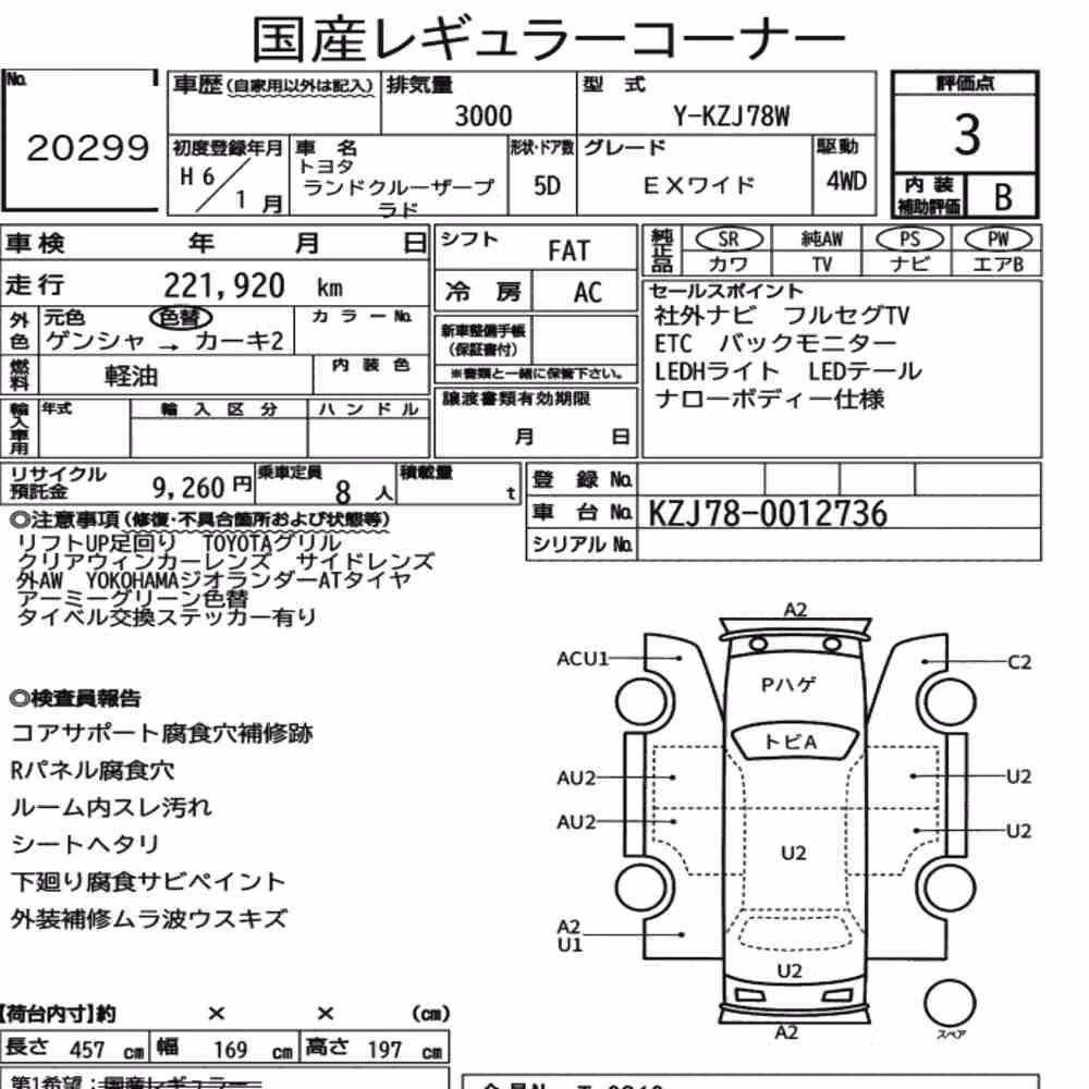 Notka aukcyjna: TOYOTA LAND CRUISER PRADO 5D 4WD EX WIDE