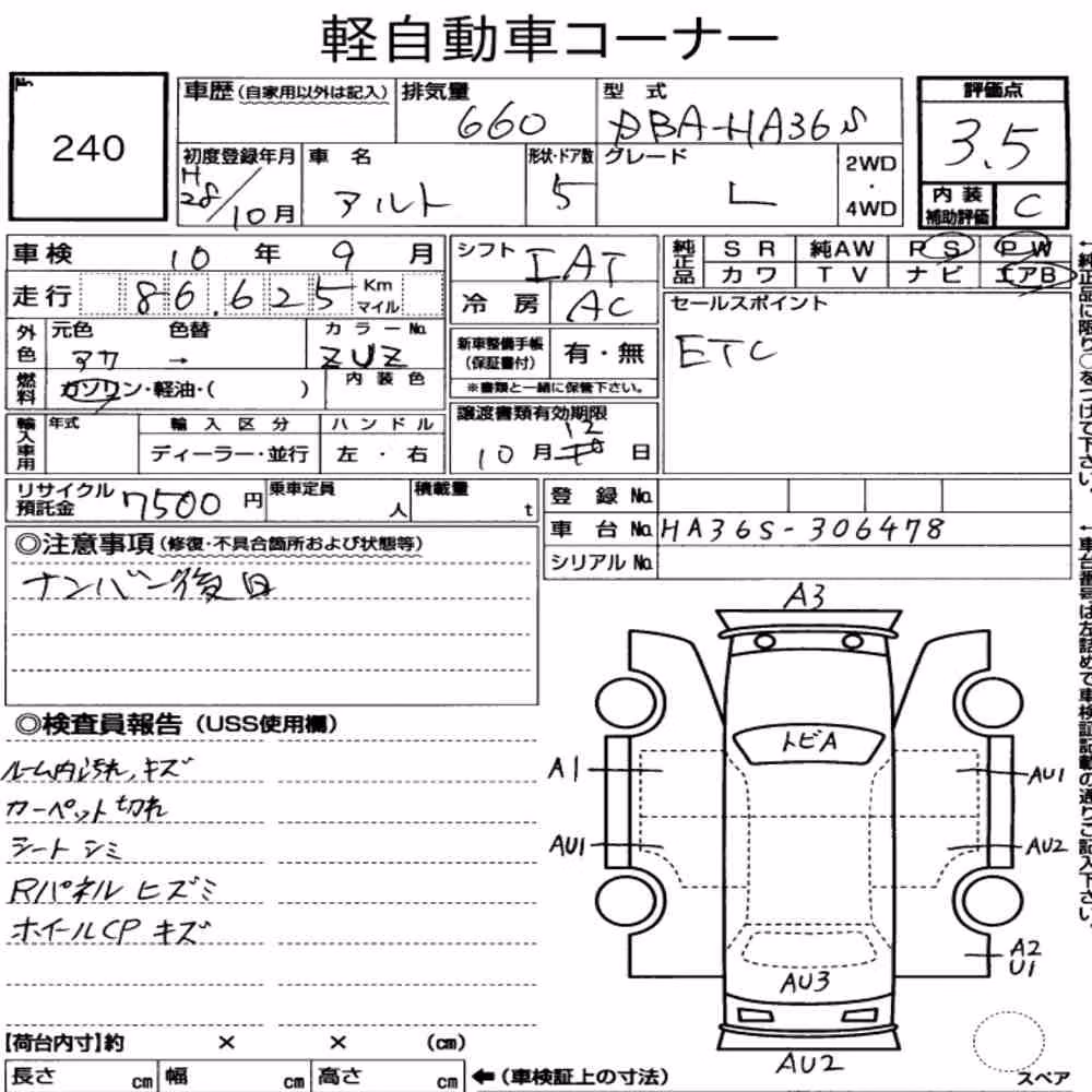 Notka aukcyjna: SUZUKI ALTO 5D L