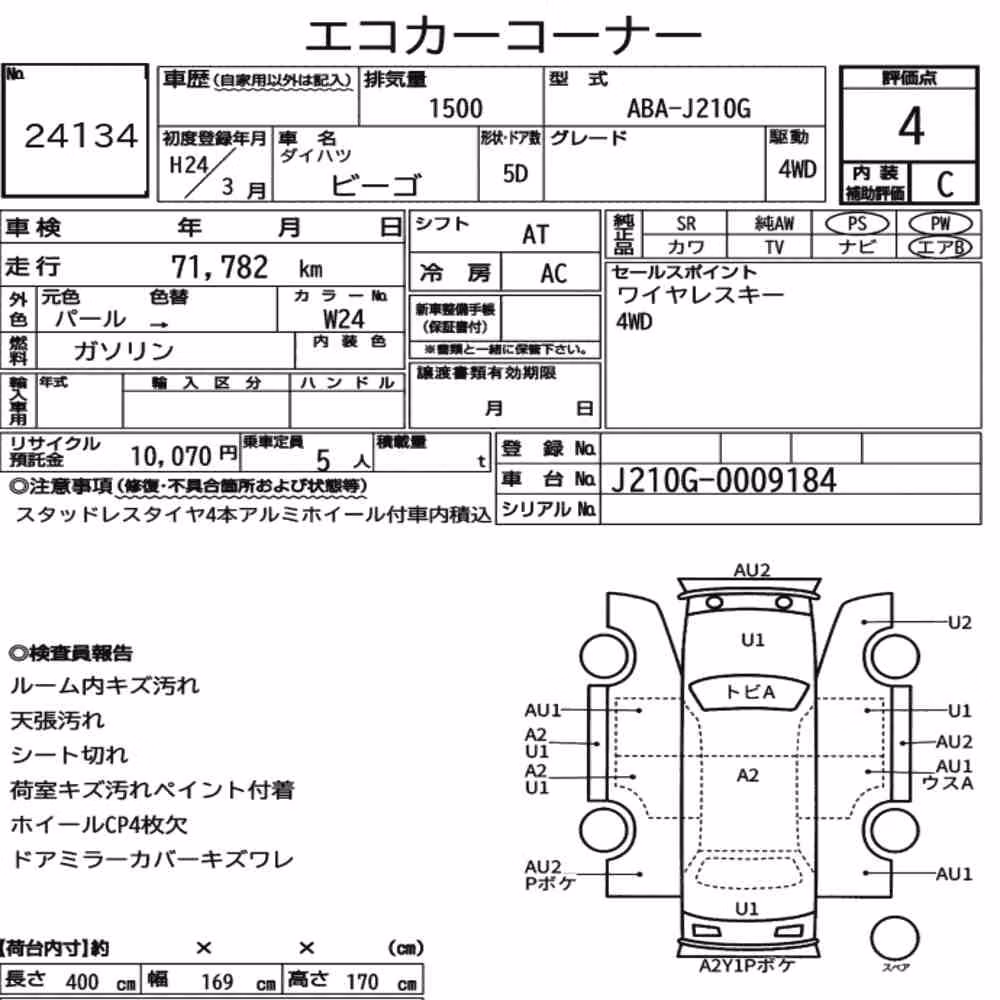 Notka aukcyjna: DAIHATSU BEGO 4WD