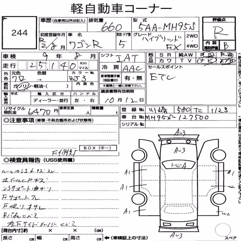 Notka aukcyjna: SUZUKI WAGON R 5D HYBRID FX