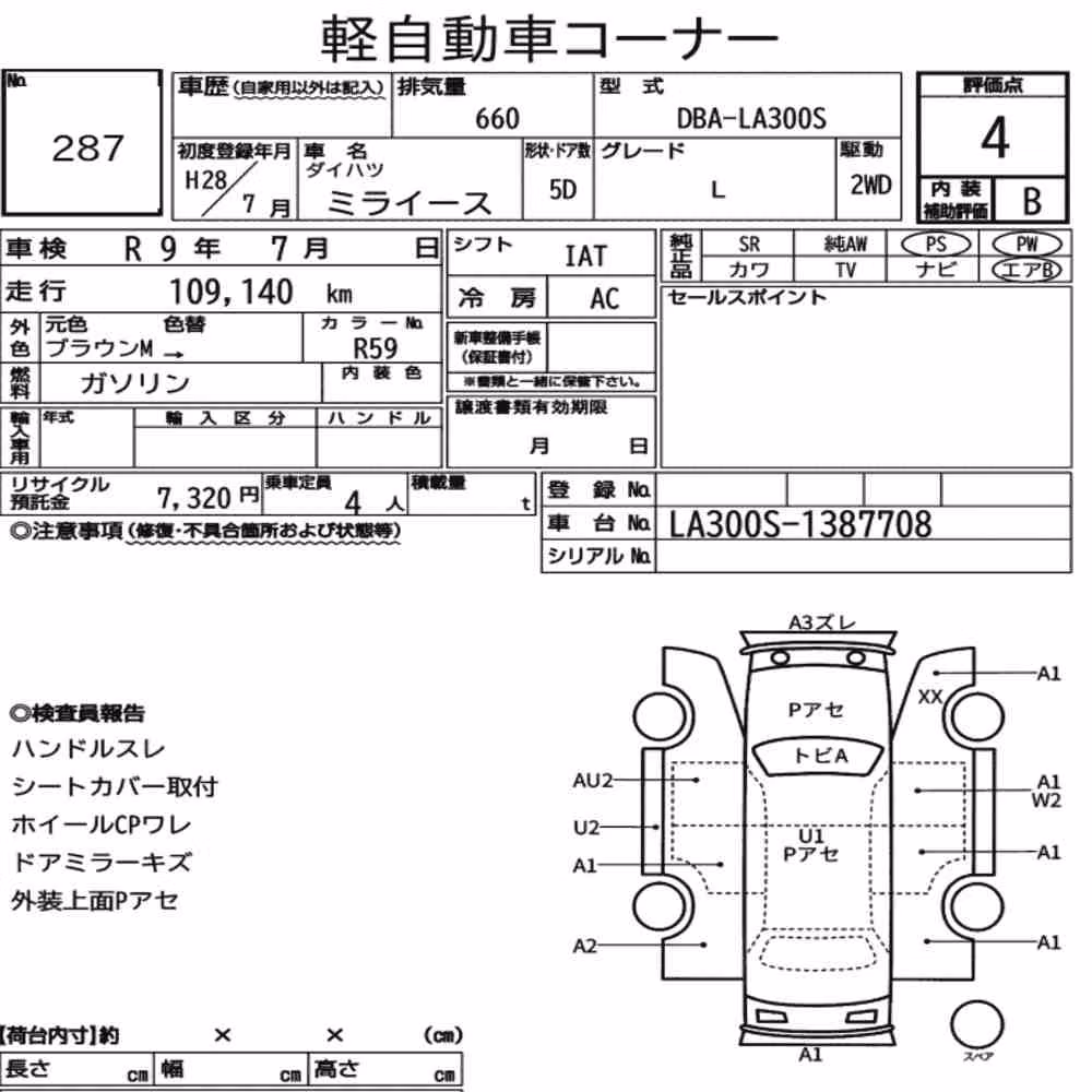Notka aukcyjna: DAIHATSU MIRA E:S L