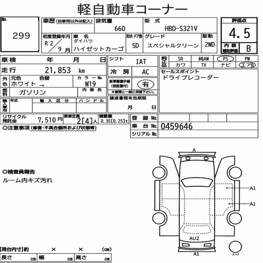 Notka aukcyjna: DAIHATSU HIJET CARGO 5D SPECIALS CLEAN