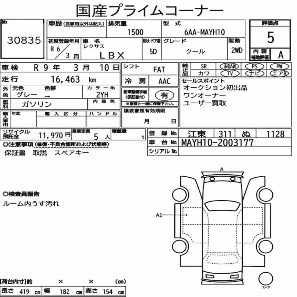 Notka aukcyjna: LEXUS LBX COOL
