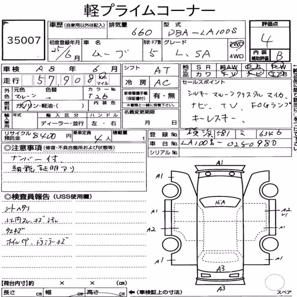 Notka aukcyjna: DAIHATSU MOVE L SA