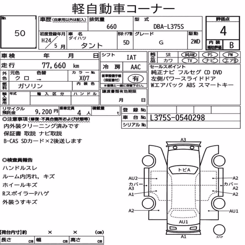 Notka aukcyjna: DAIHATSU TANTO G