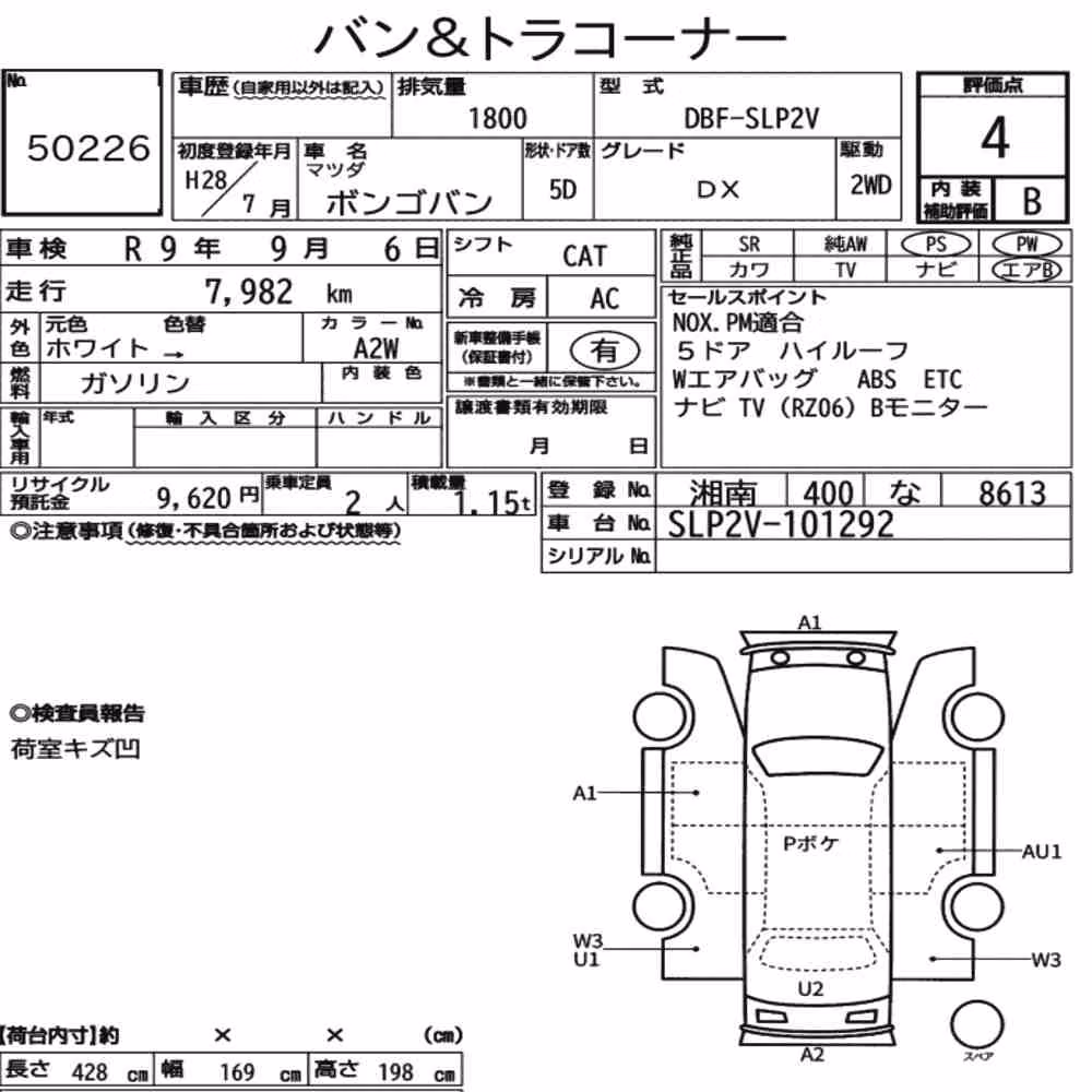 Notka aukcyjna: MAZDA BONGO VAN 5D DX