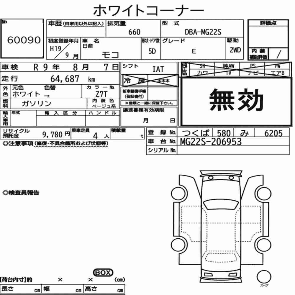 Notka aukcyjna: NISSAN MOCO E