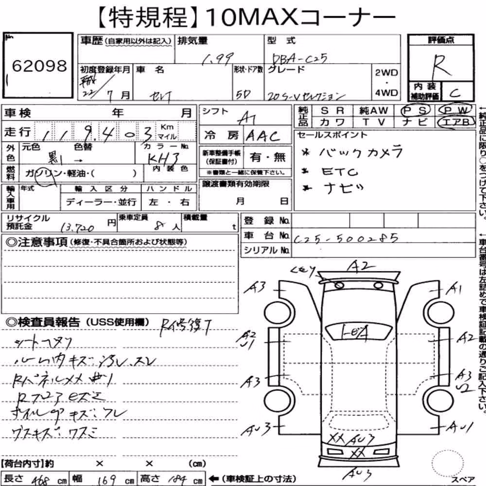 Notka aukcyjna: NISSAN SERENA 5D 20S V SELECTION