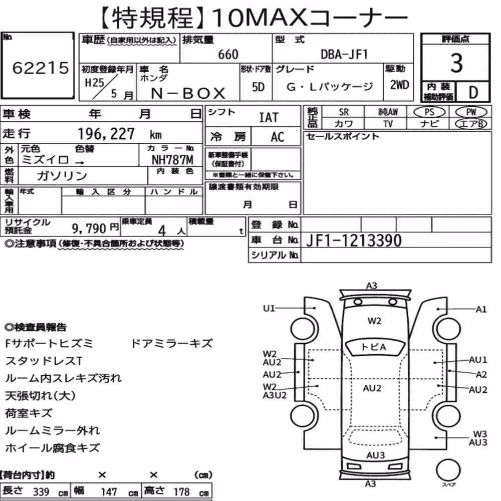 Notka aukcyjna: HONDA N-BOX G・L PACKAGE