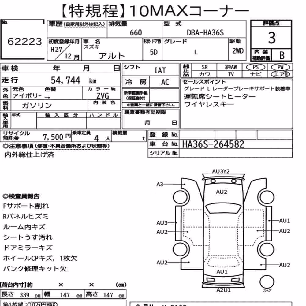 Notka aukcyjna: SUZUKI ALTO 5D L
