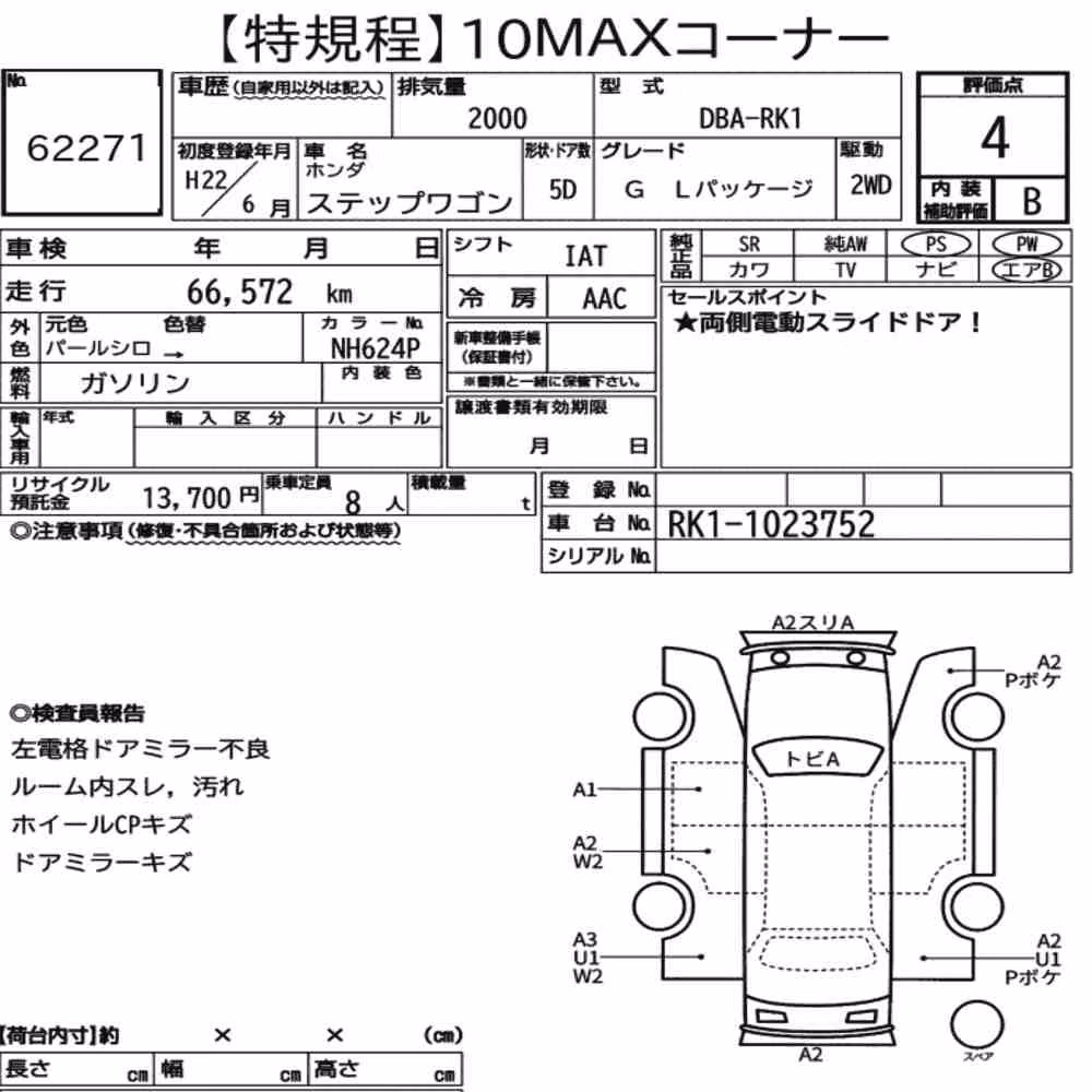 Notka aukcyjna: HONDA STEPWAGON 5D G L PACKAGE