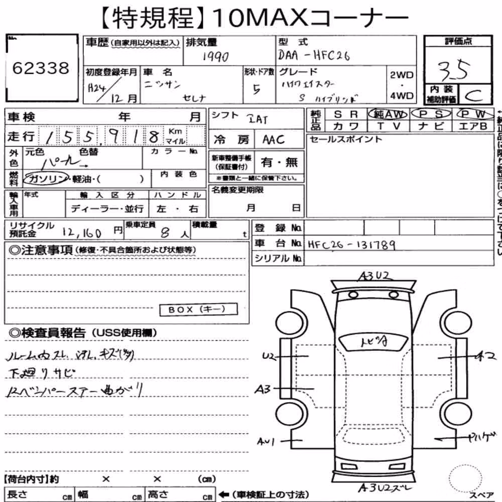 Notka aukcyjna: NISSAN SERENA 5D HIGHWAY STAR S-HYBRID
