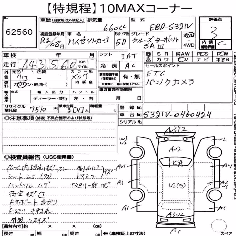 Notka aukcyjna: DAIHATSU HIJET CARGO 5D CRUISE TURBO SA Ⅲ