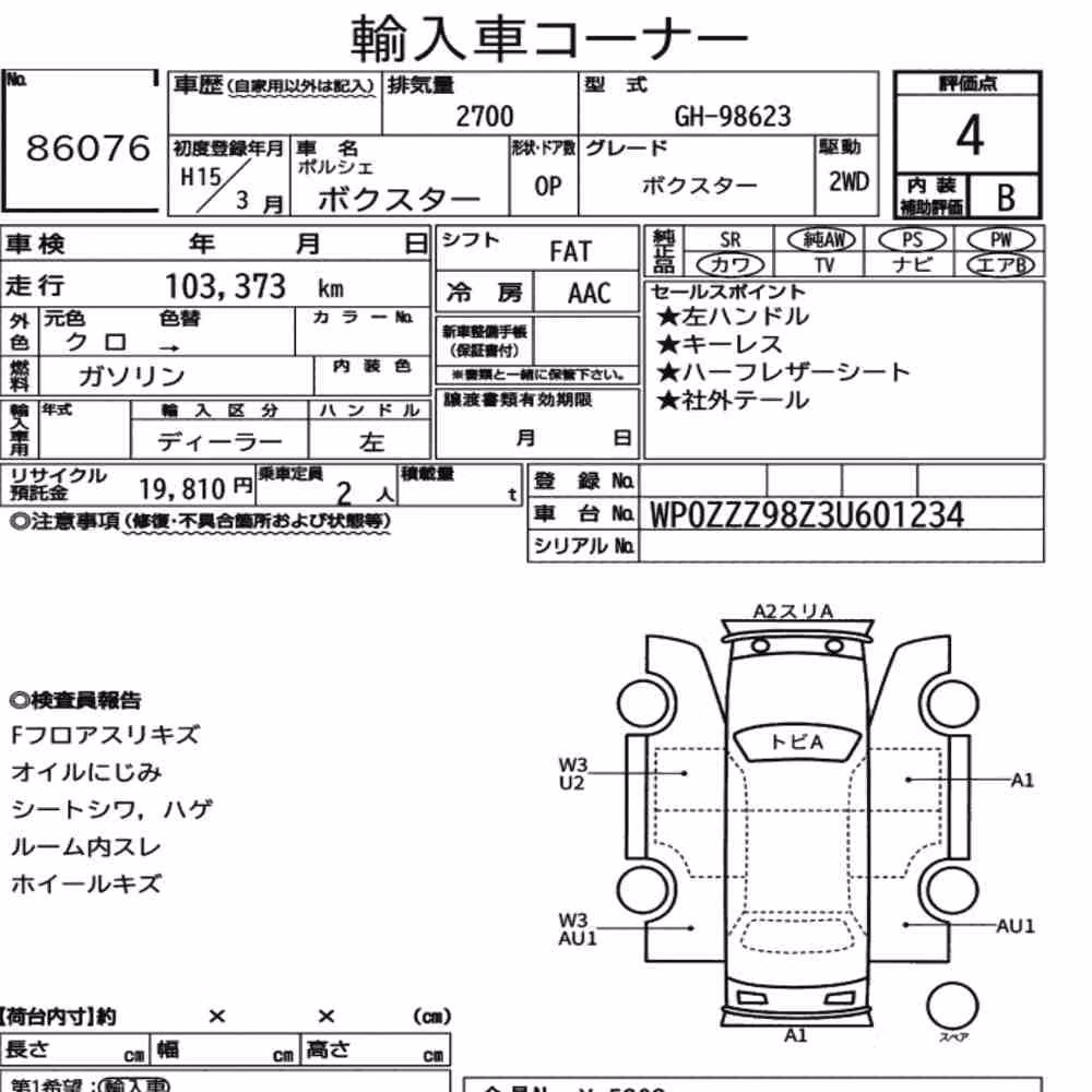 Notka aukcyjna: PORSCHE BOXSTER BOXSTER