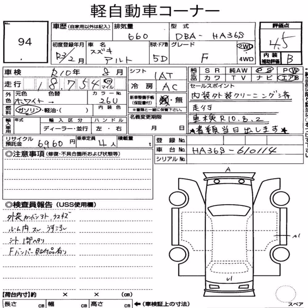 Notka aukcyjna: SUZUKI ALTO 5D F