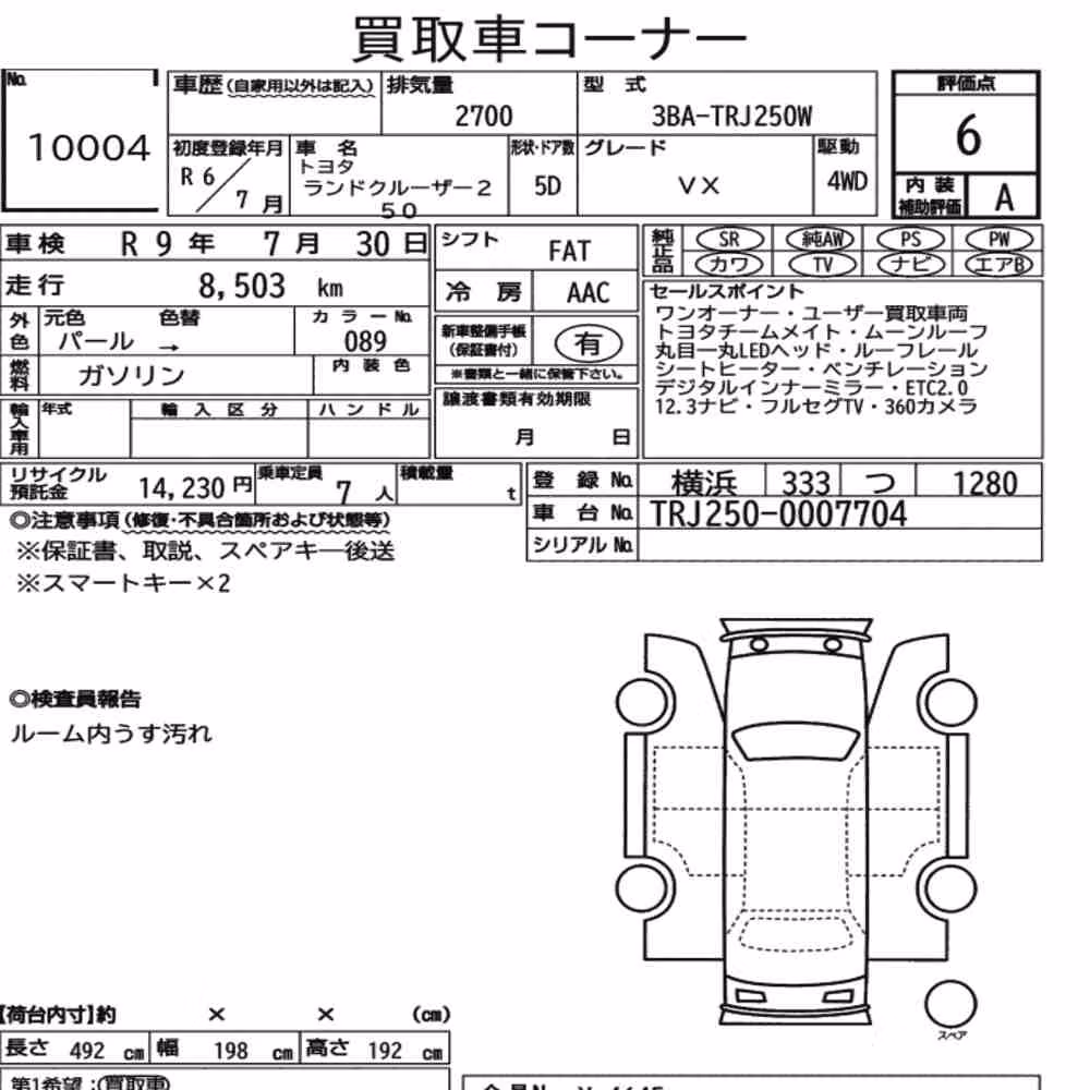 Notka aukcyjna: TOYOTA LAND CRUISER 250 4WD VX