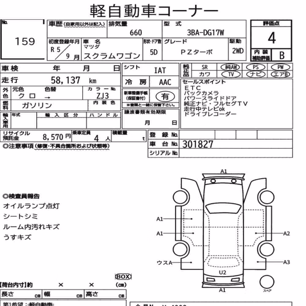 Notka aukcyjna: MAZDA SCRUM WAGON PZ TURBO