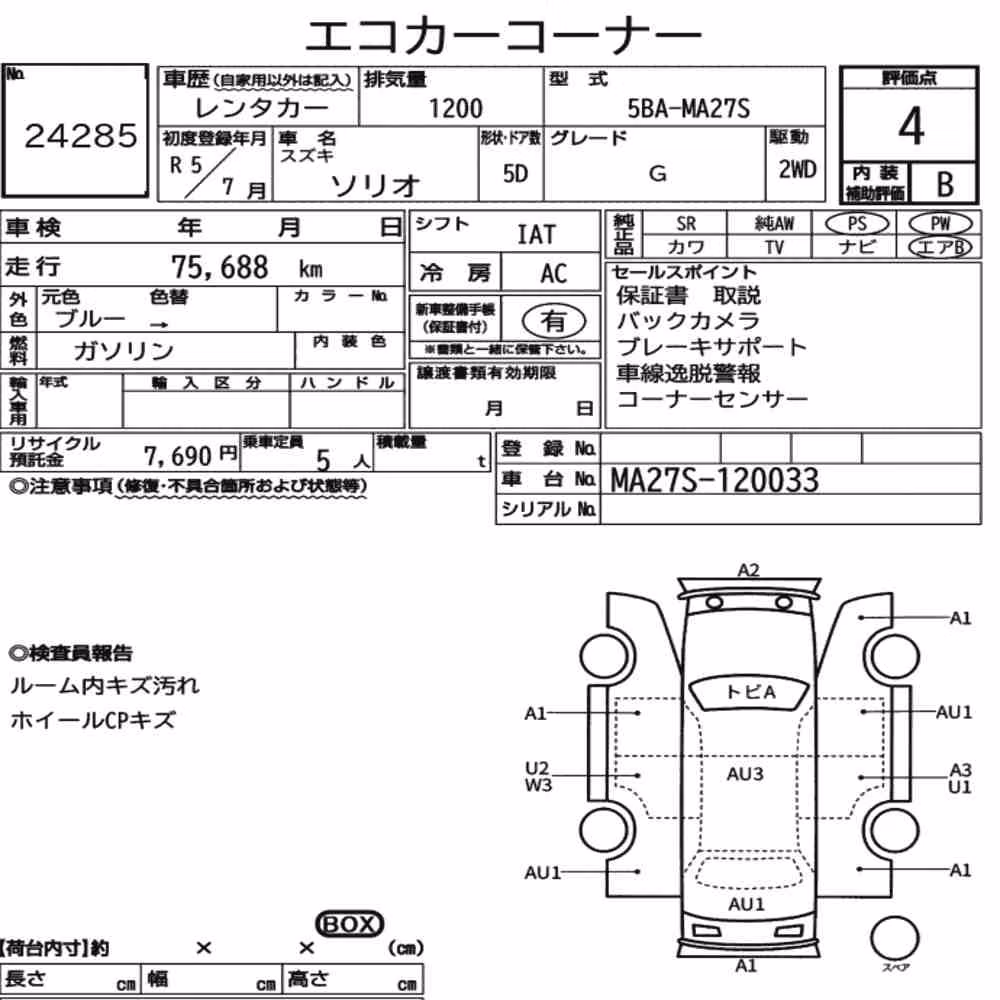 Notka aukcyjna: SUZUKI SOLIO G