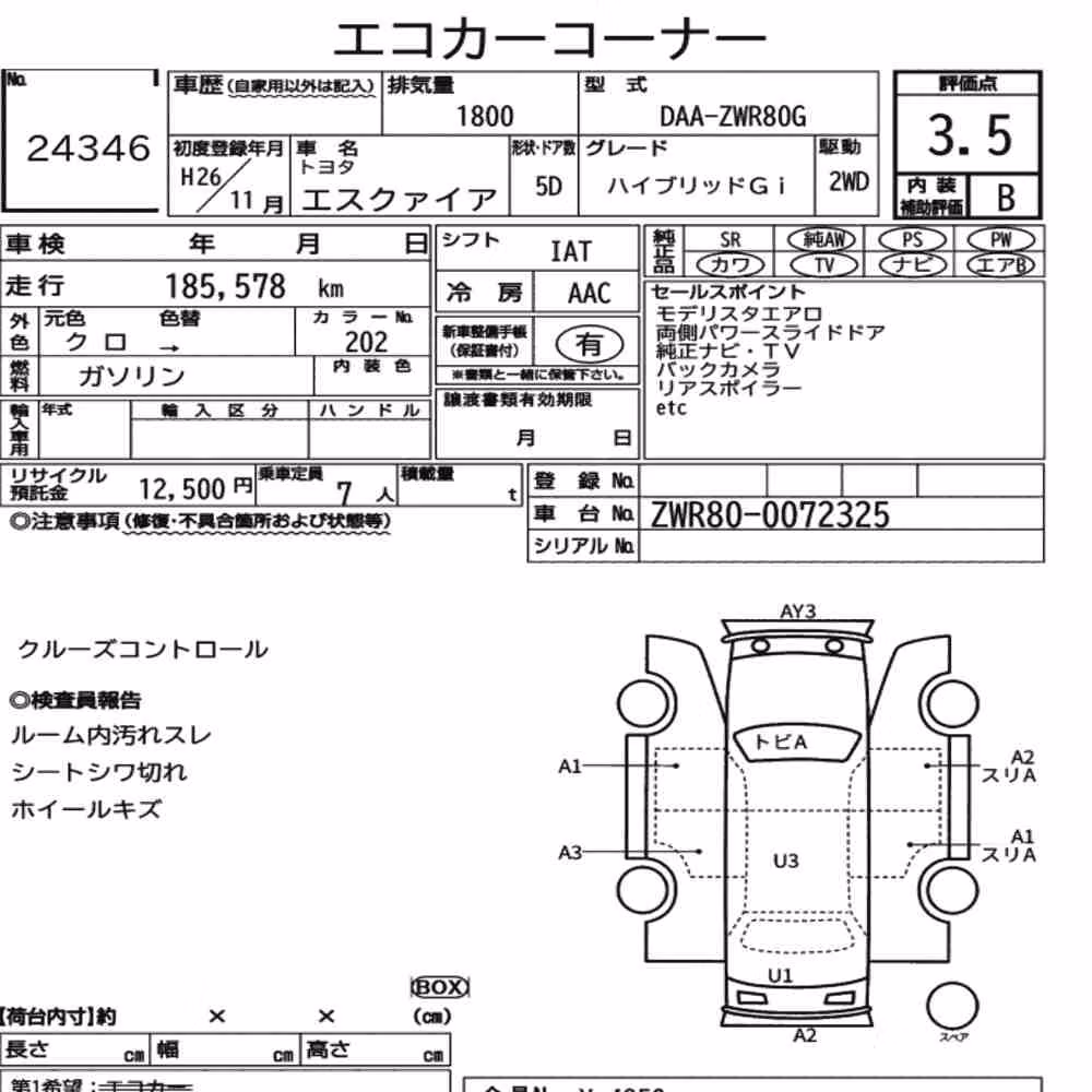 Notka aukcyjna: TOYOTA ESQUIRE HYBRID GI