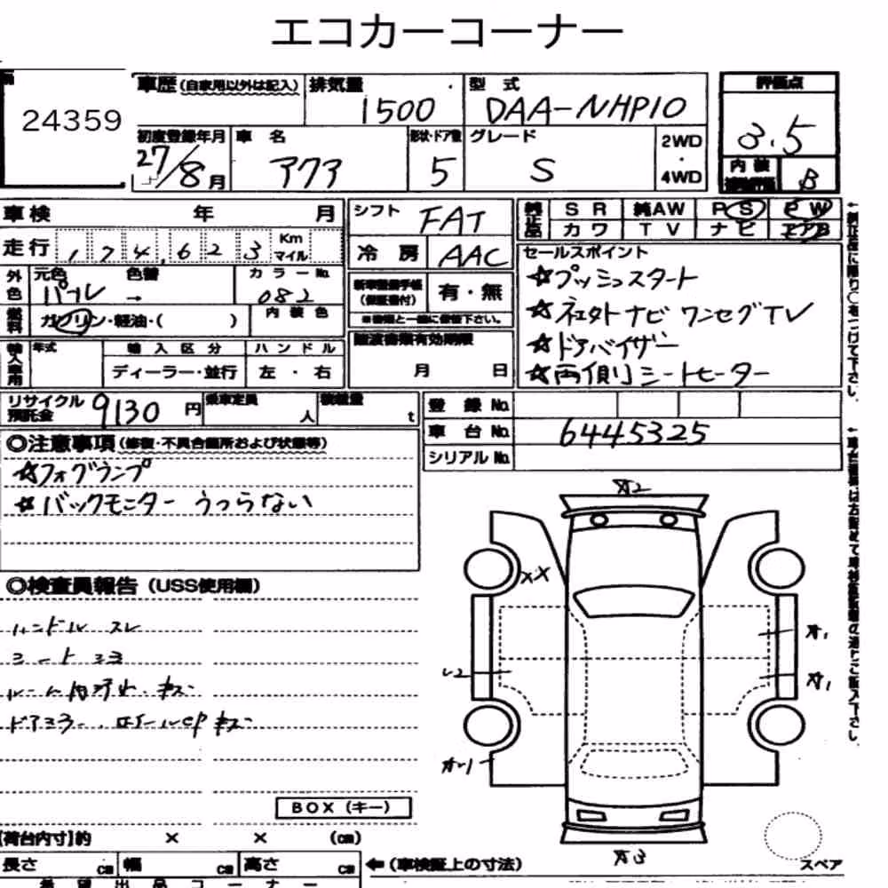 Notka aukcyjna: TOYOTA AQUA S