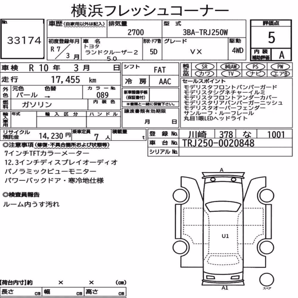 Notka aukcyjna: TOYOTA LAND CRUISER 250 4WD VX