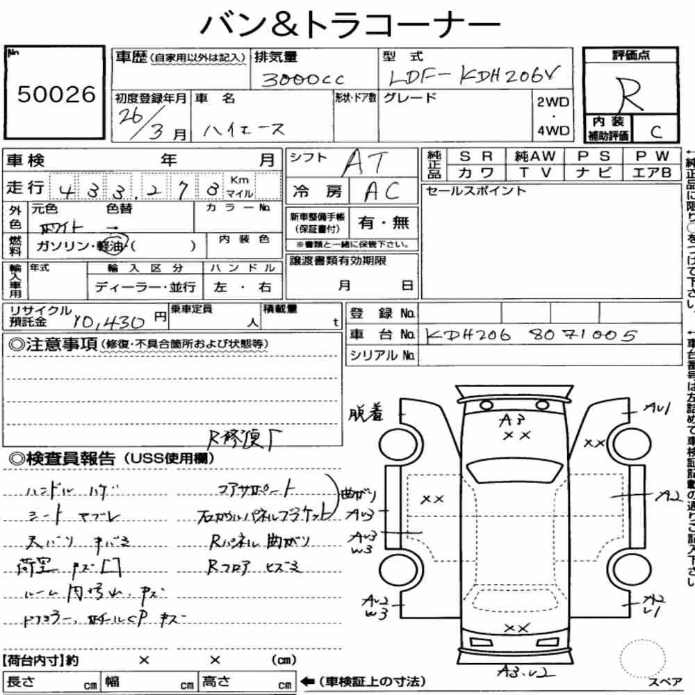 Notka aukcyjna: TOYOTA HIACE VAN 4D 4WD