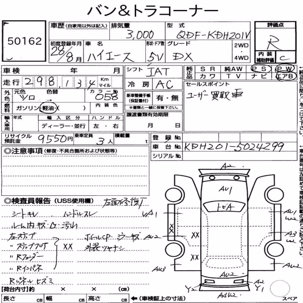 Notka aukcyjna: TOYOTA HIACE VAN 5D DX