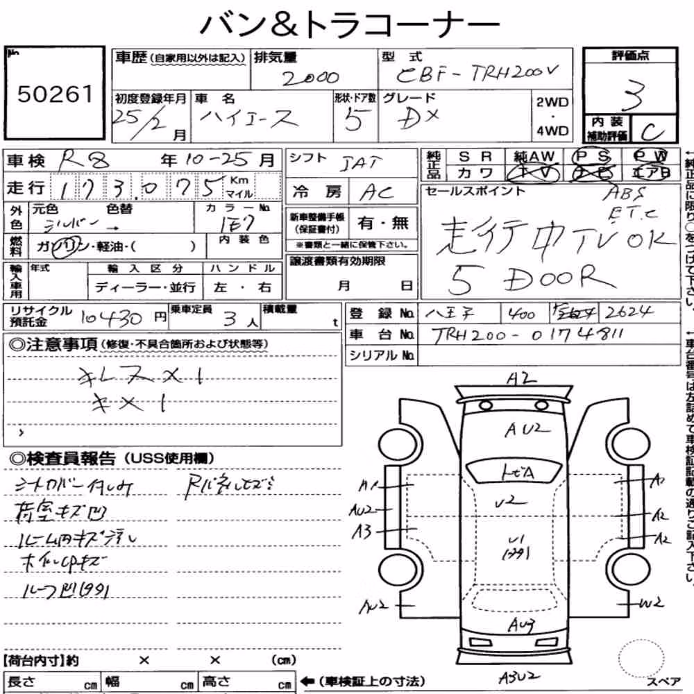 Notka aukcyjna: TOYOTA HIACE VAN 5D DX