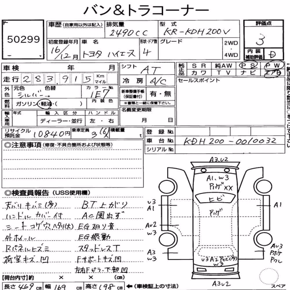 Notka aukcyjna: TOYOTA HIACE VAN 4D