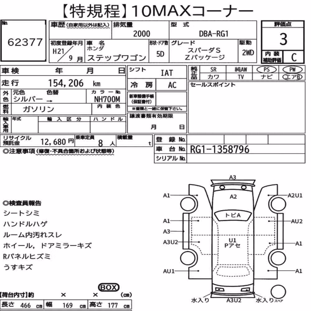Notka aukcyjna: HONDA STEPWAGON 5D SPADA S Z PACKAGE
