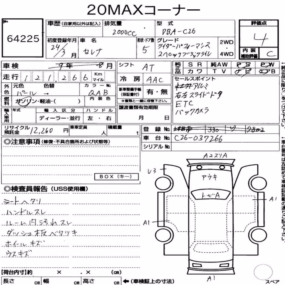 Notka aukcyjna: NISSAN SERENA 5D RIDER PERFORMANCE SPEC BLACK LINE