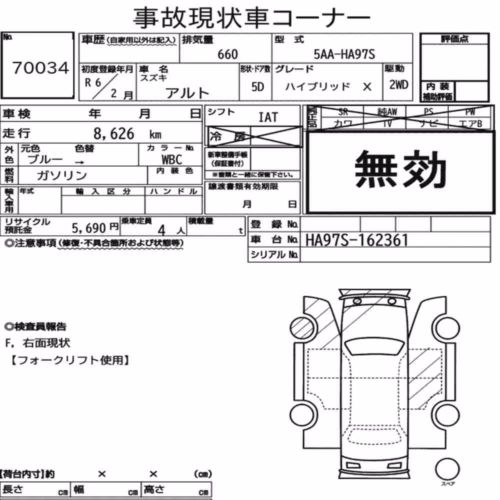 Notka aukcyjna: SUZUKI ALTO 5D HYBRID X