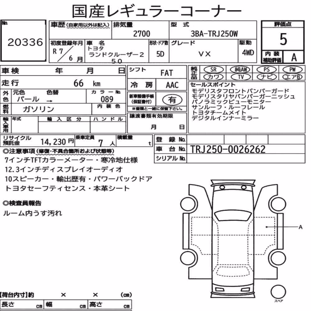Notka aukcyjna: TOYOTA LAND CRUISER 250 4WD VX