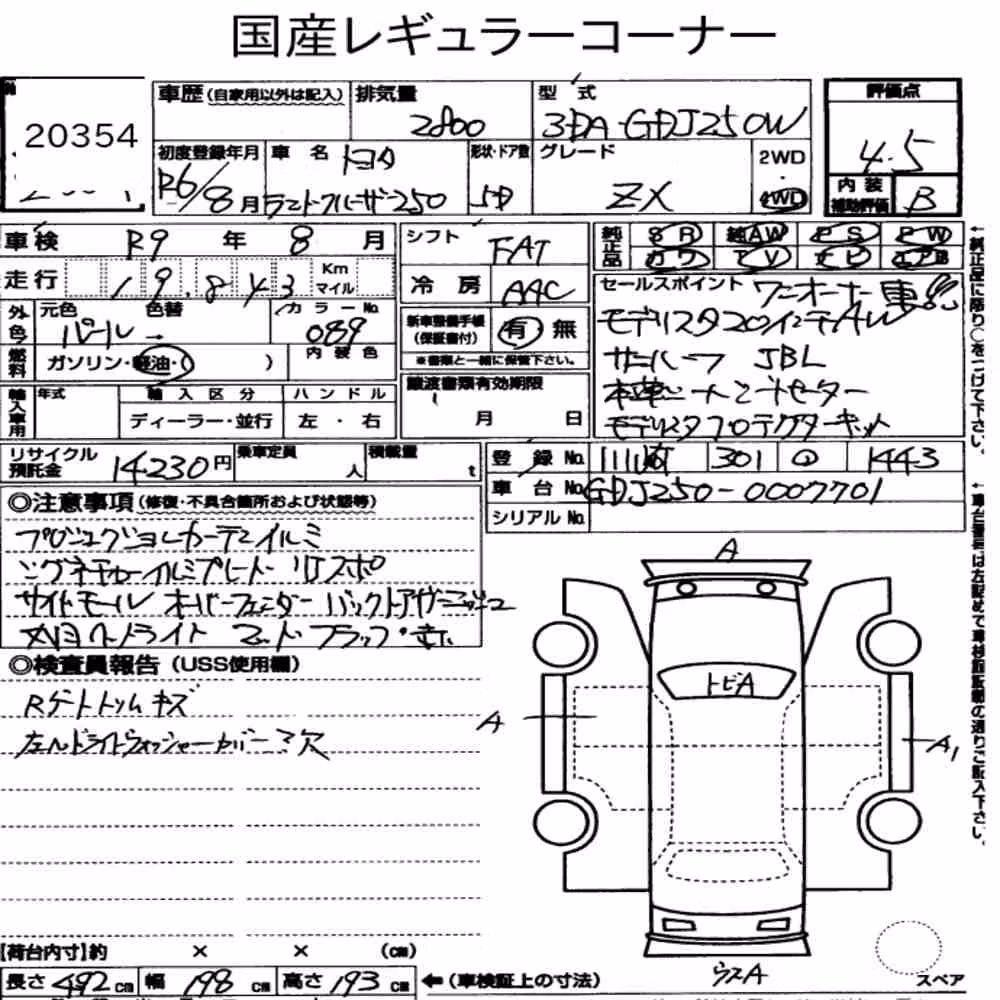 Notka aukcyjna: TOYOTA LAND CRUISER 250 4WD ZX