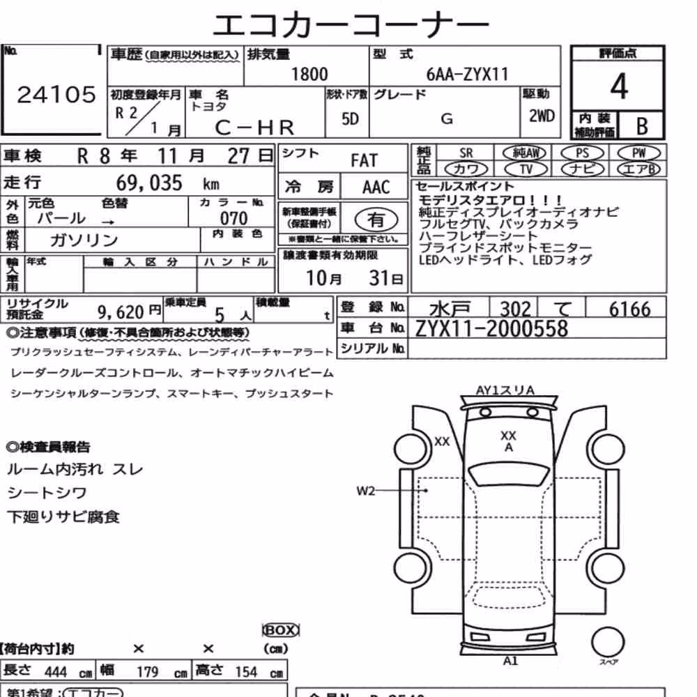 Notka aukcyjna: TOYOTA C-HR G
